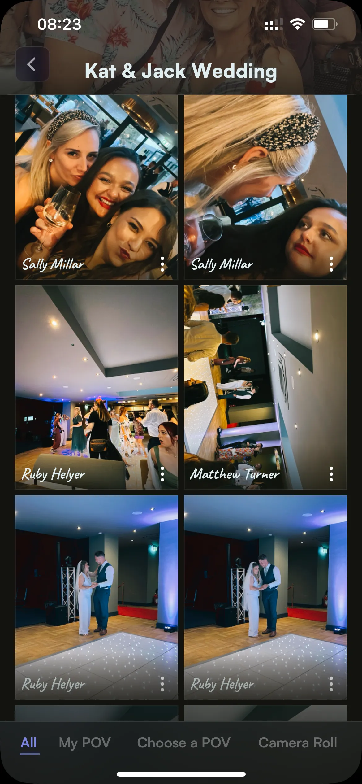 Album ảnh cưới chia sẻ từ nhiều góc nhìn được tạo ra qua ứng dụng POV Camera