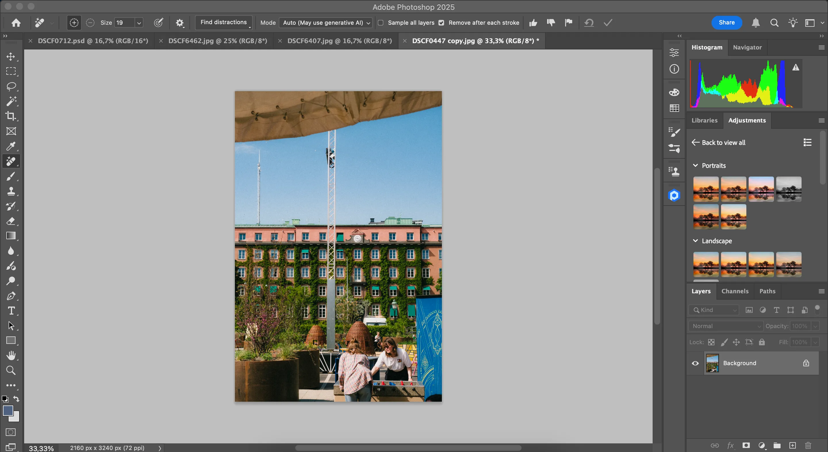 Ảnh chụp cáp đã được loại bỏ thành công trong Photoshop