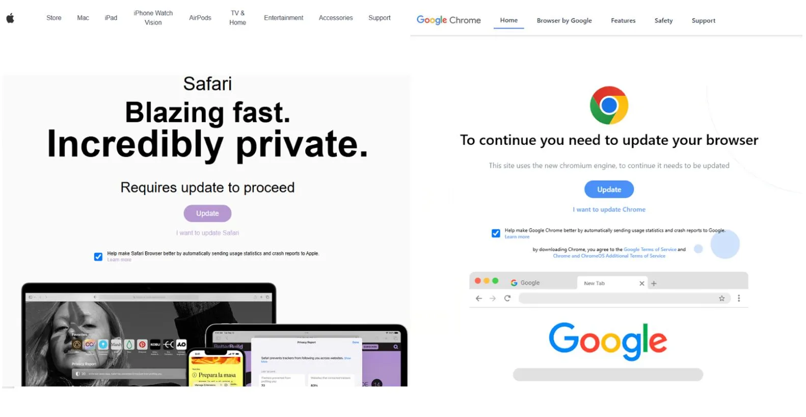 Ảnh chụp màn hình popup cập nhật trình duyệt Safari giả mạo của mã độc FrigidStealer trên macOS