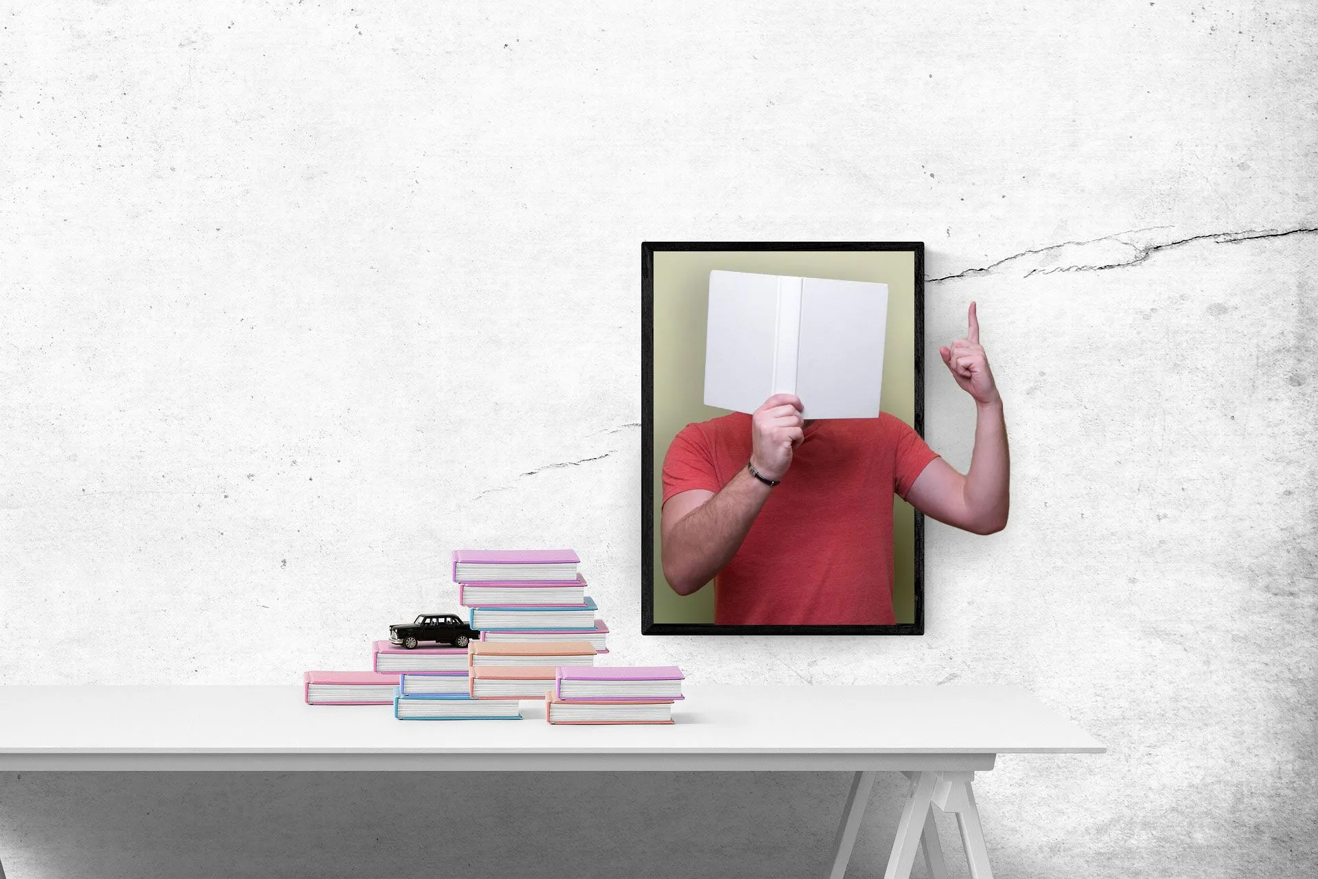 Ảnh minh họa hiệu ứng Pop-out 3D trong Photoshop sau khi hoàn thành với chủ thể người đàn ông nổi bật