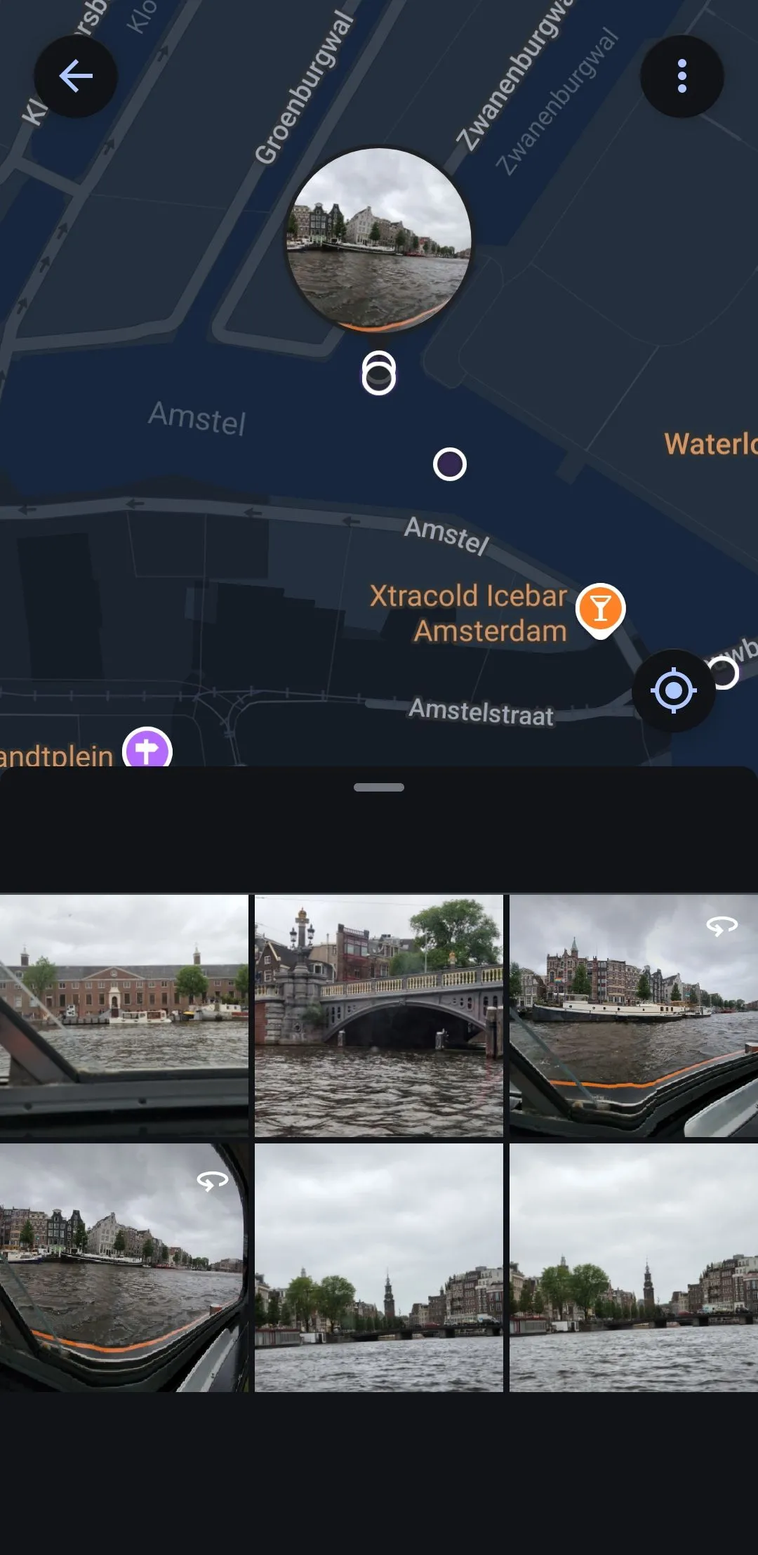 Bản đồ trong Google Photos với các ảnh được ghim tại vị trí chụp, giúp tìm kiếm theo địa điểm.