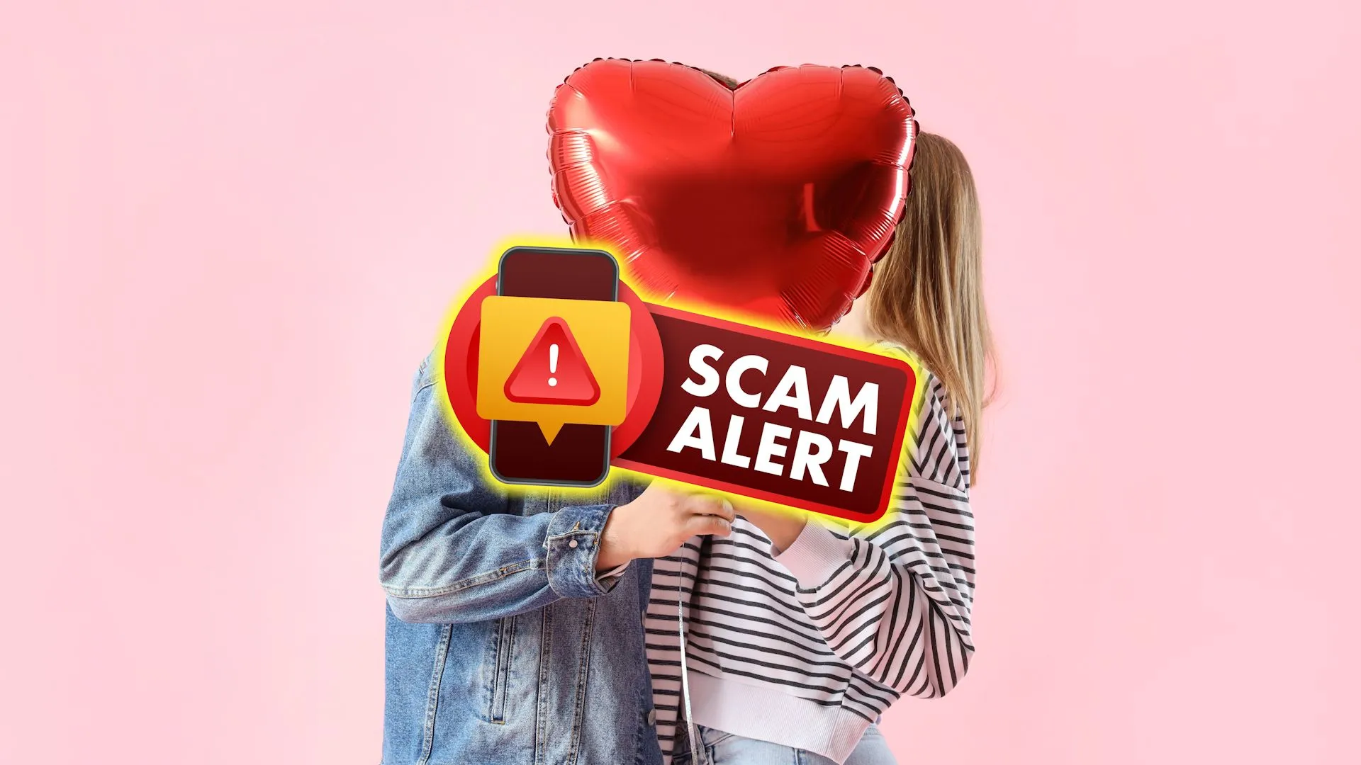 Biển báo 'SCAM ALERT' cảnh báo lừa đảo tình cảm trực tuyến qua AI