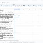 Biểu đồ theo dõi thời gian buổi sáng thứ Hai trên Google Sheets, minh họa cách quản lý công việc và thói quen cá nhân.