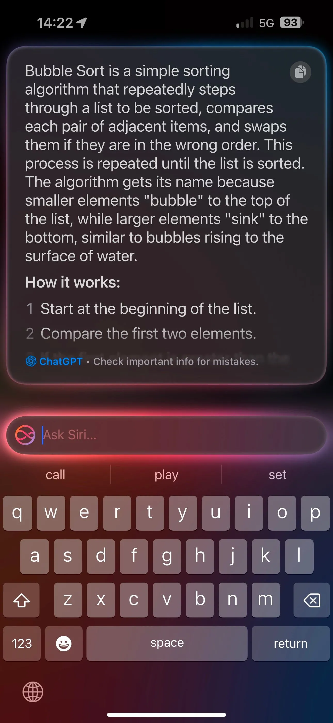 Biểu tượng ChatGPT gợi ý khả năng tích hợp và mở rộng tiện ích với Type to Siri.