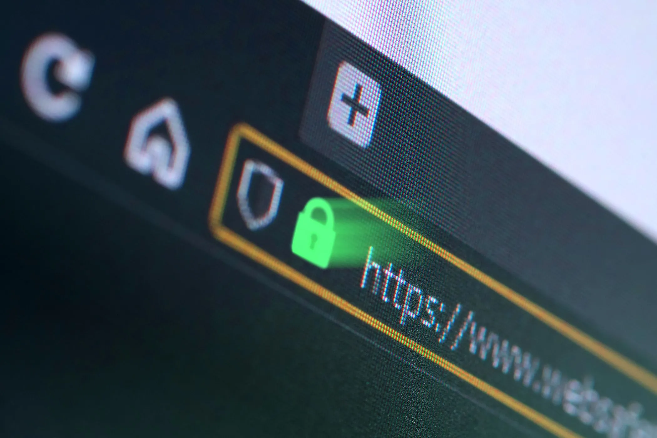 Biểu tượng HTTPS bảo mật trên thanh địa chỉ trình duyệt, dấu hiệu của trang web đáng tin cậy