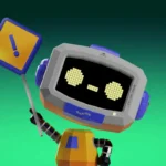 Biểu tượng robot Discord cầm bảng hiệu an toàn minh họa tính năng bảo mật mới
