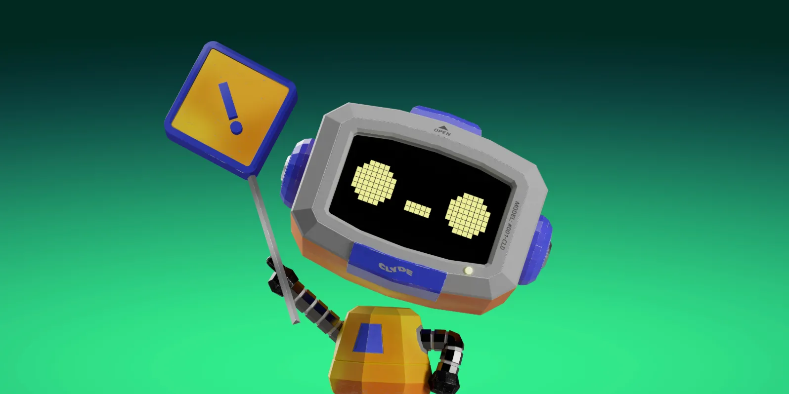 Biểu tượng robot Discord cầm bảng hiệu an toàn minh họa tính năng bảo mật mới