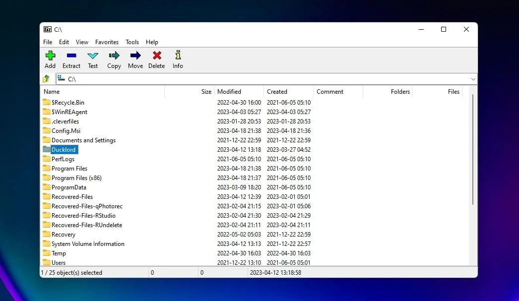Biểu tượng ứng dụng 7-Zip trên Windows