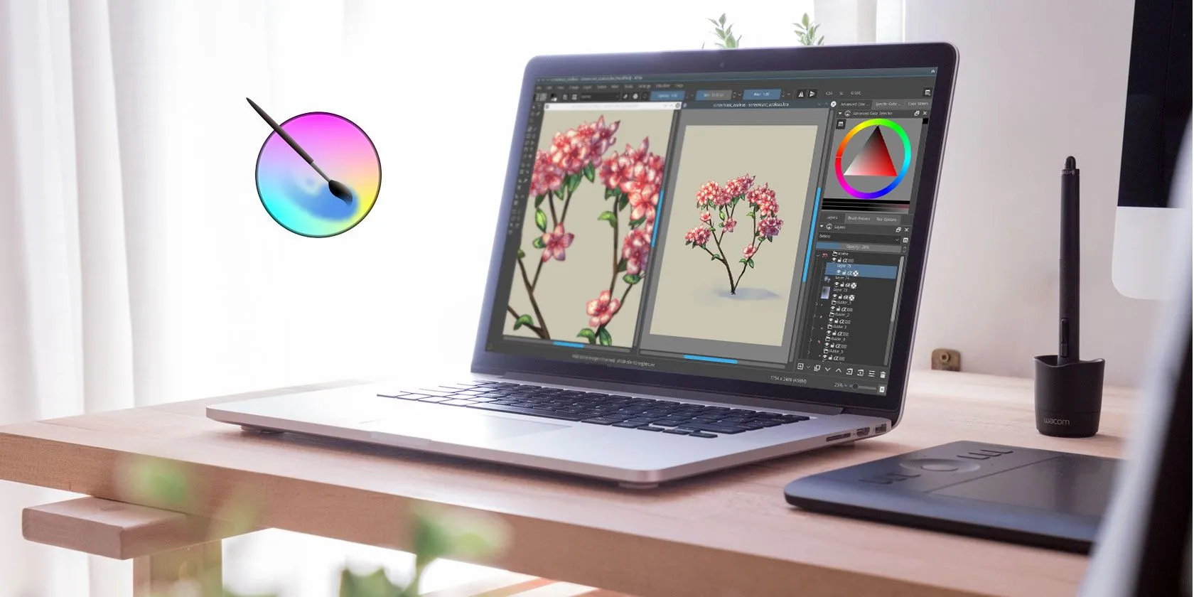 Các biểu tượng phần mềm thay thế Adobe như Krita, GIMP và các công cụ chỉnh sửa ảnh miễn phí