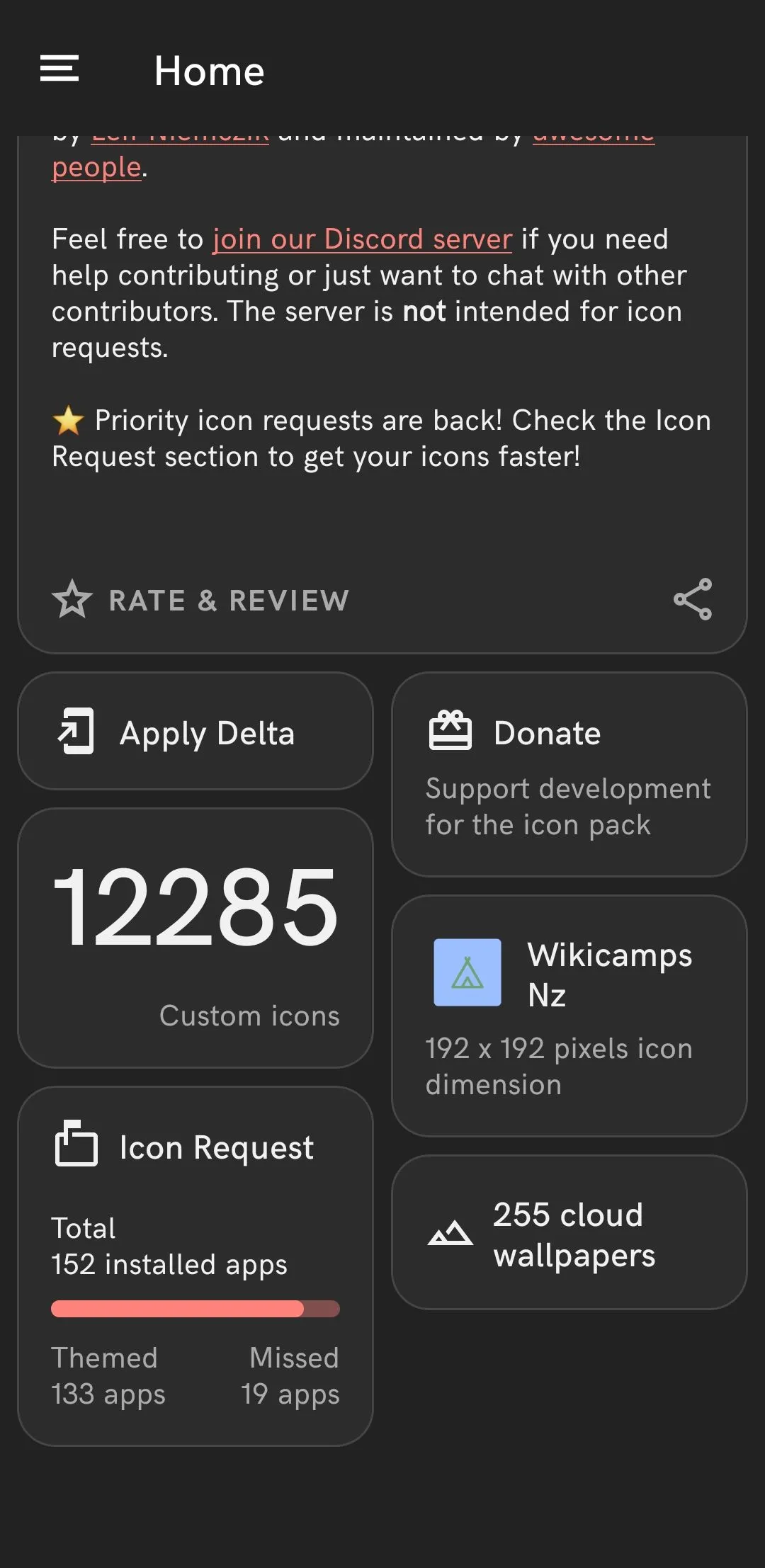 Các biểu tượng ứng dụng được thay đổi bằng Delta Icon Pack trên điện thoại Android