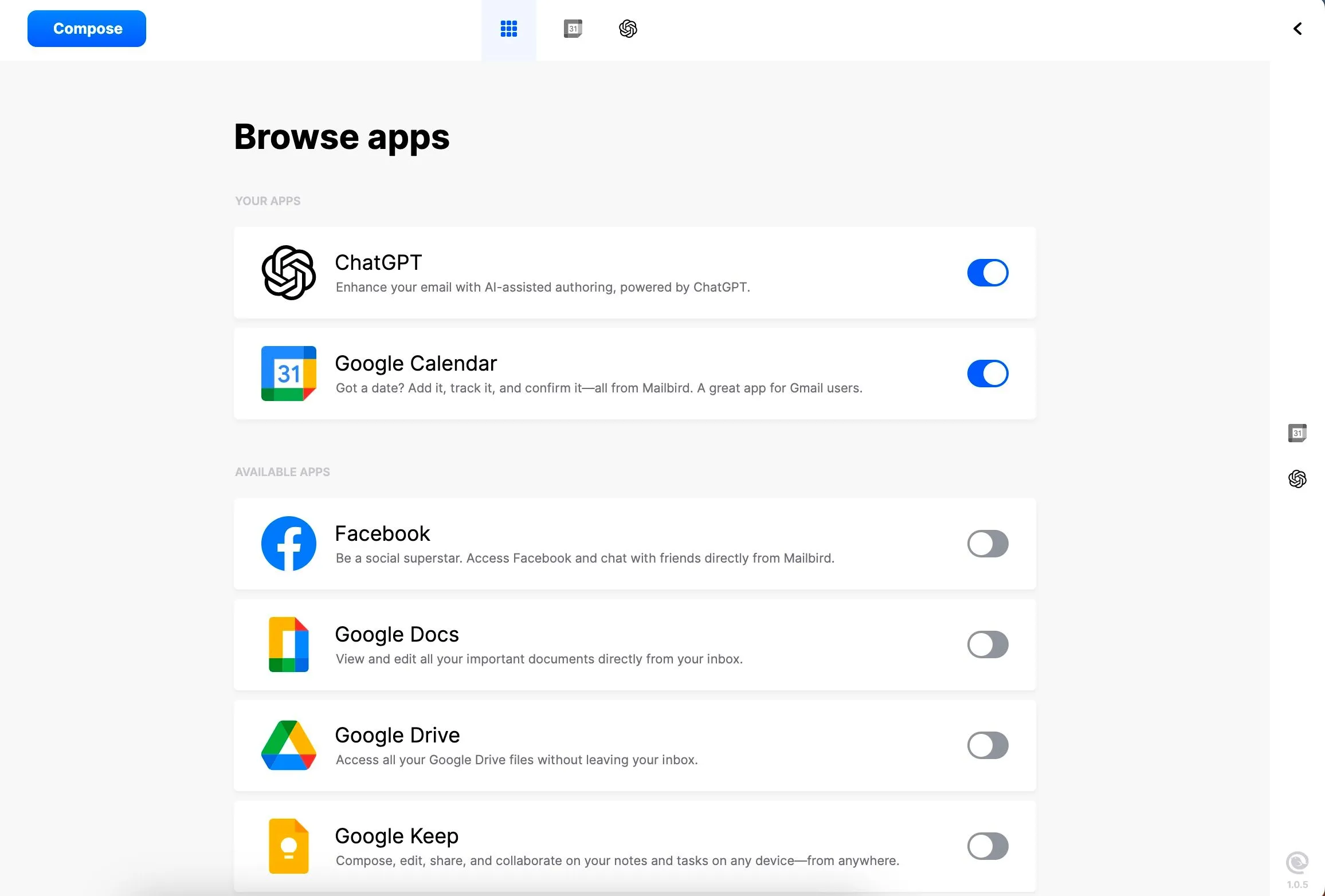 Các bước thiết lập tích hợp tài khoản Gmail với Mailbird qua giao diện ứng dụng, giúp đồng bộ hóa dữ liệu dễ dàng.
