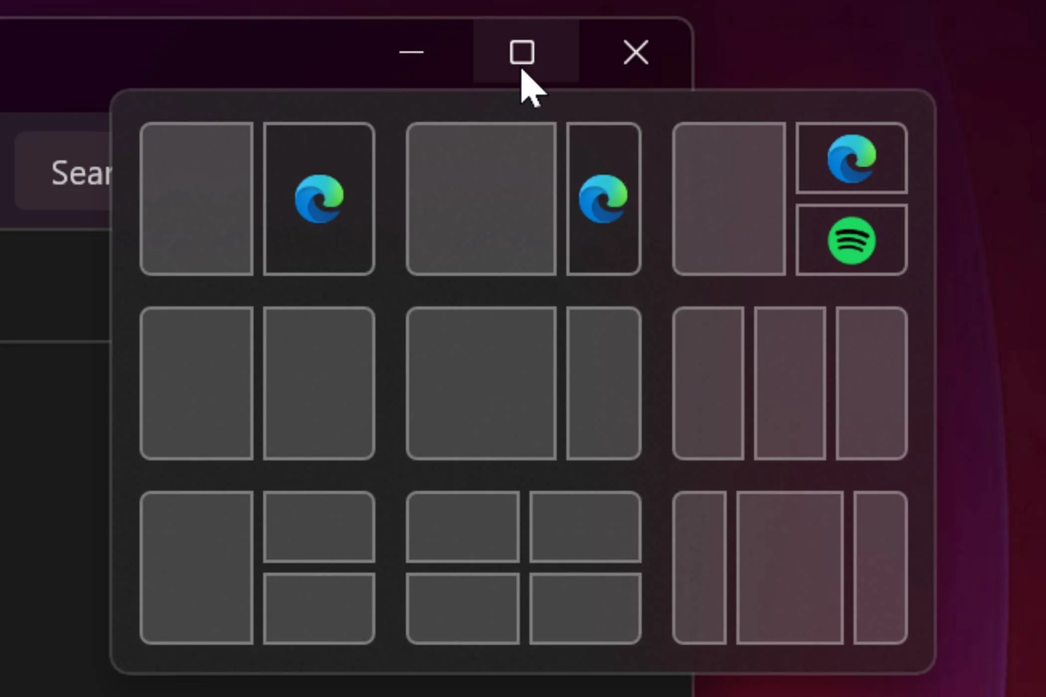 Các tùy chọn bố cục Snap Layout đa dạng của Windows 11 giúp sắp xếp cửa sổ ứng dụng
