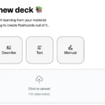 Các tùy chọn tạo bộ flashcard khác nhau của FlashKa