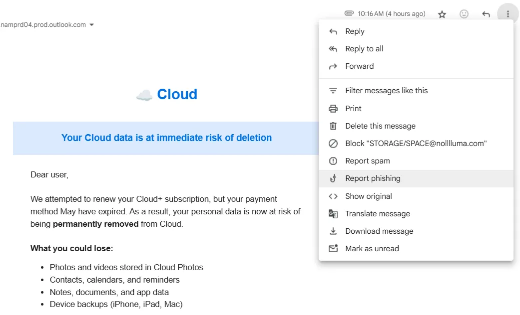 Cách báo cáo email lừa đảo trong Gmail để bảo vệ tài khoản