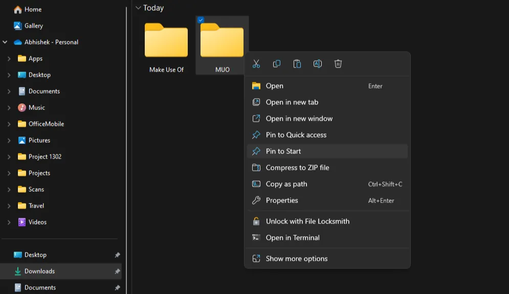 Cách ghim một thư mục bất kỳ vào Start Menu Windows 11 để truy cập nhanh