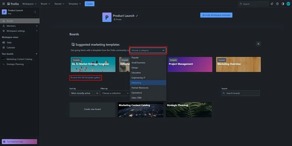Cách sử dụng mẫu có sẵn trên Trello để tạo bảng công việc quản lý dự án hiệu quả