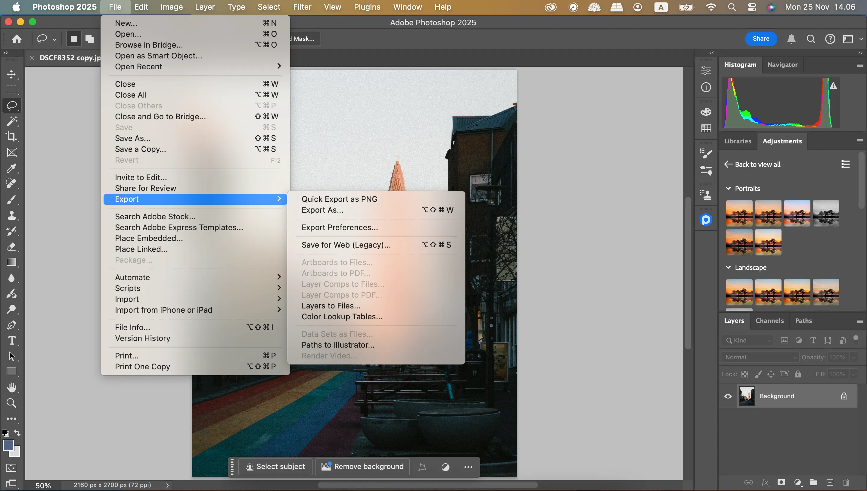Cách xuất file ảnh JPEG hoặc PNG bằng tính năng Quick Export của Photoshop