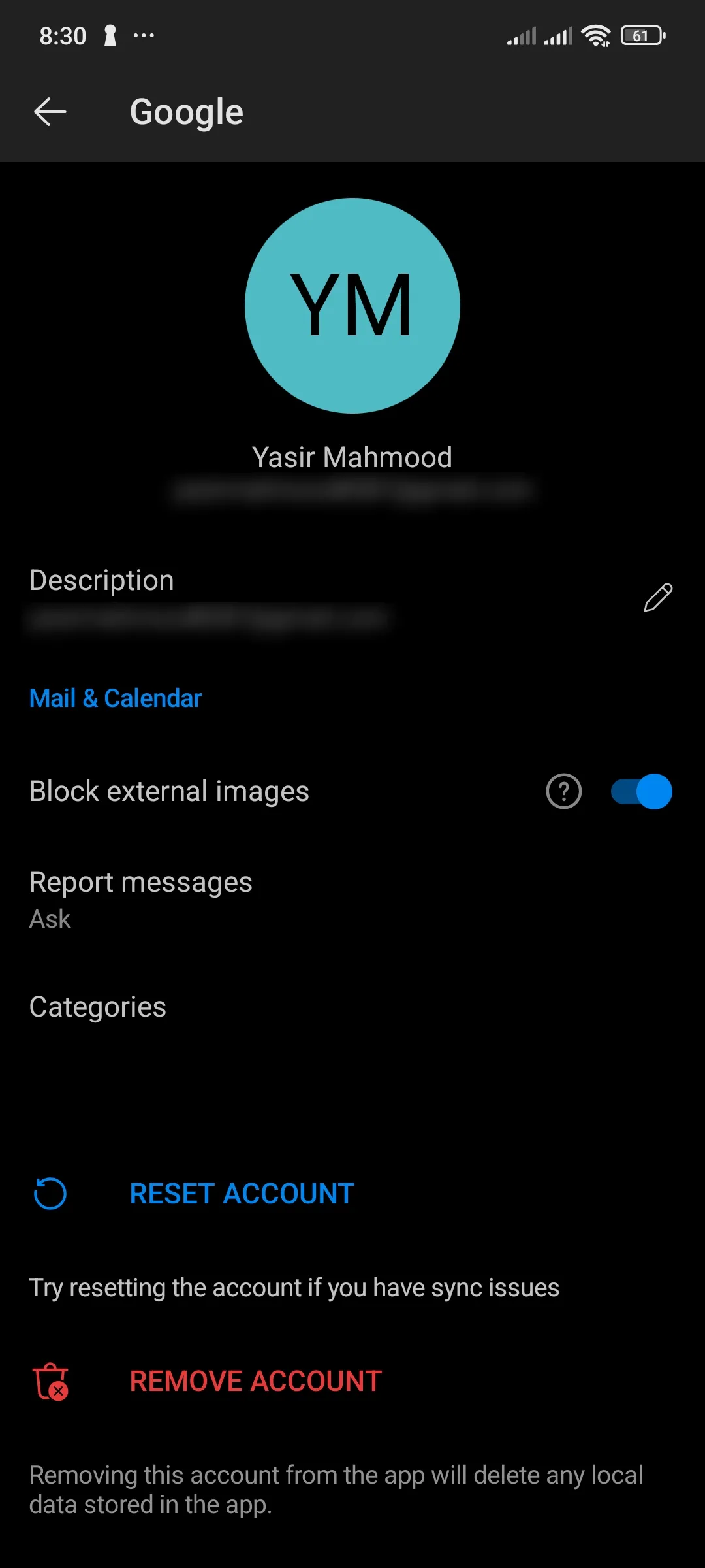 Cài đặt chặn hình ảnh trong ứng dụng Outlook Android