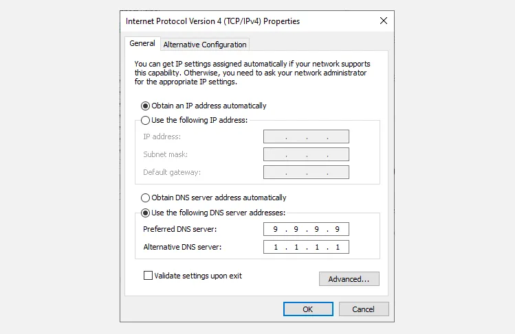 Cài đặt DNS tùy chỉnh trên Windows 10