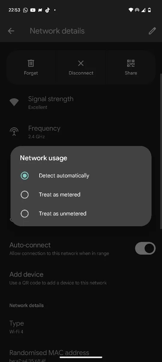Cài đặt giới hạn sử dụng dữ liệu trên mạng đã kết nối trong Android