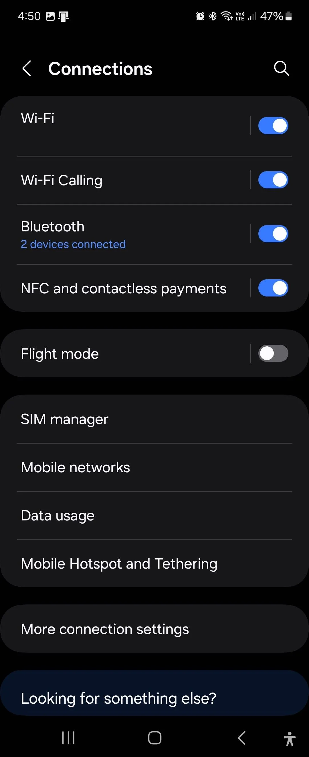 Cài đặt kết nối trên One UI 6.1 hiển thị tùy chọn Wi-Fi để chia sẻ qua mã QR