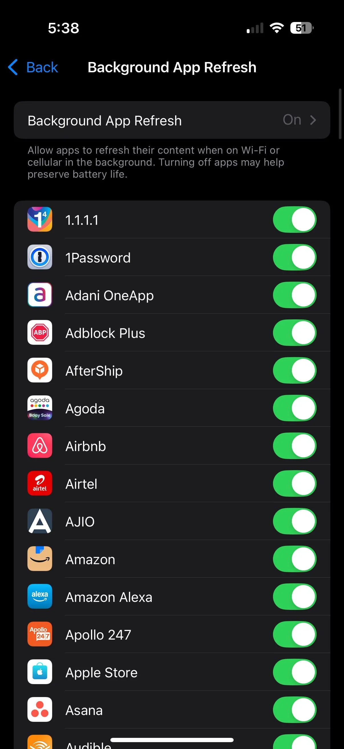 Cài đặt Làm mới ứng dụng trong nền trên iPhone để tiết kiệm 4G