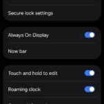 Cài đặt màn hình khóa và AOD (Always On Display) trên điện thoại Android, nơi quản lý các tùy chọn bảo mật như PIN, Smart Lock và khôi phục cài đặt gốc.