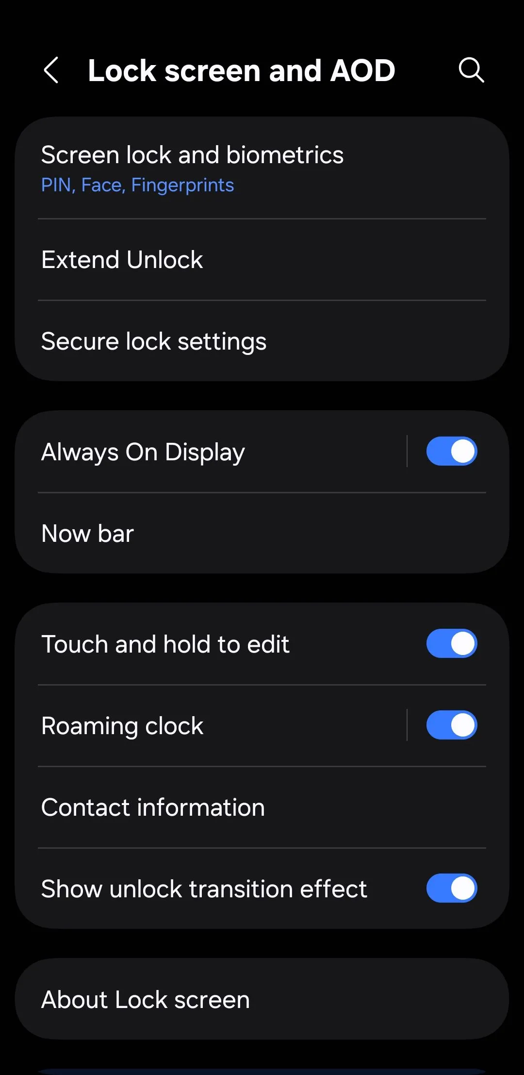 Cài đặt màn hình khóa và AOD trên Android