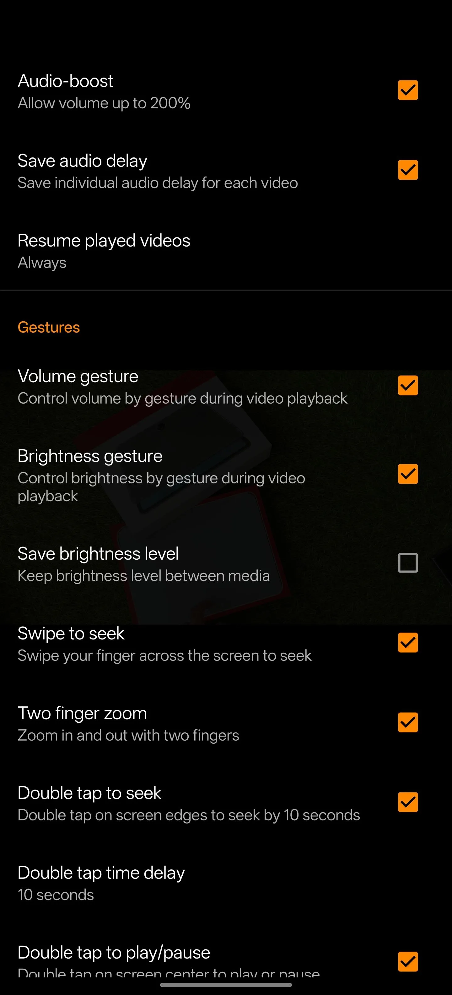 Cài đặt nâng cao của VLC for Android, tối ưu trải nghiệm xem video.