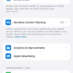 Cài đặt quyền riêng tư và bảo mật trên iPhone với tùy chọn Phân tích & Cải tiến