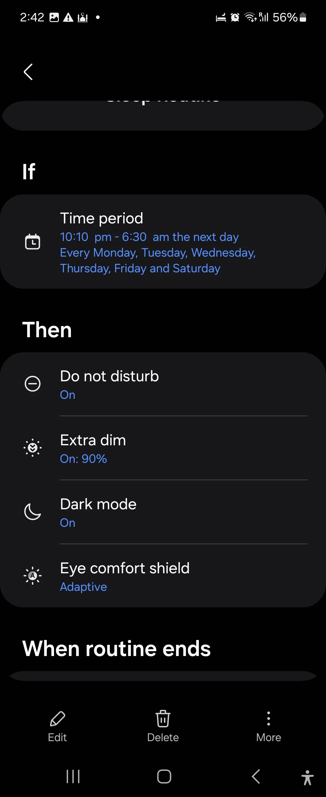 Cài đặt routine ngủ trên Samsung Modes and Routines