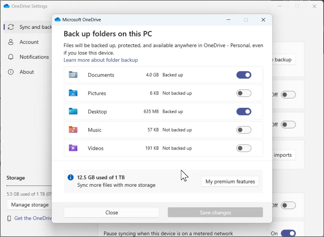 Cài đặt sao lưu và đồng bộ thư mục trên OneDrive trong Windows 11