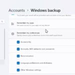 Cài đặt sao lưu Windows trên Windows 11 cho phép đồng bộ dữ liệu và cấu hình.