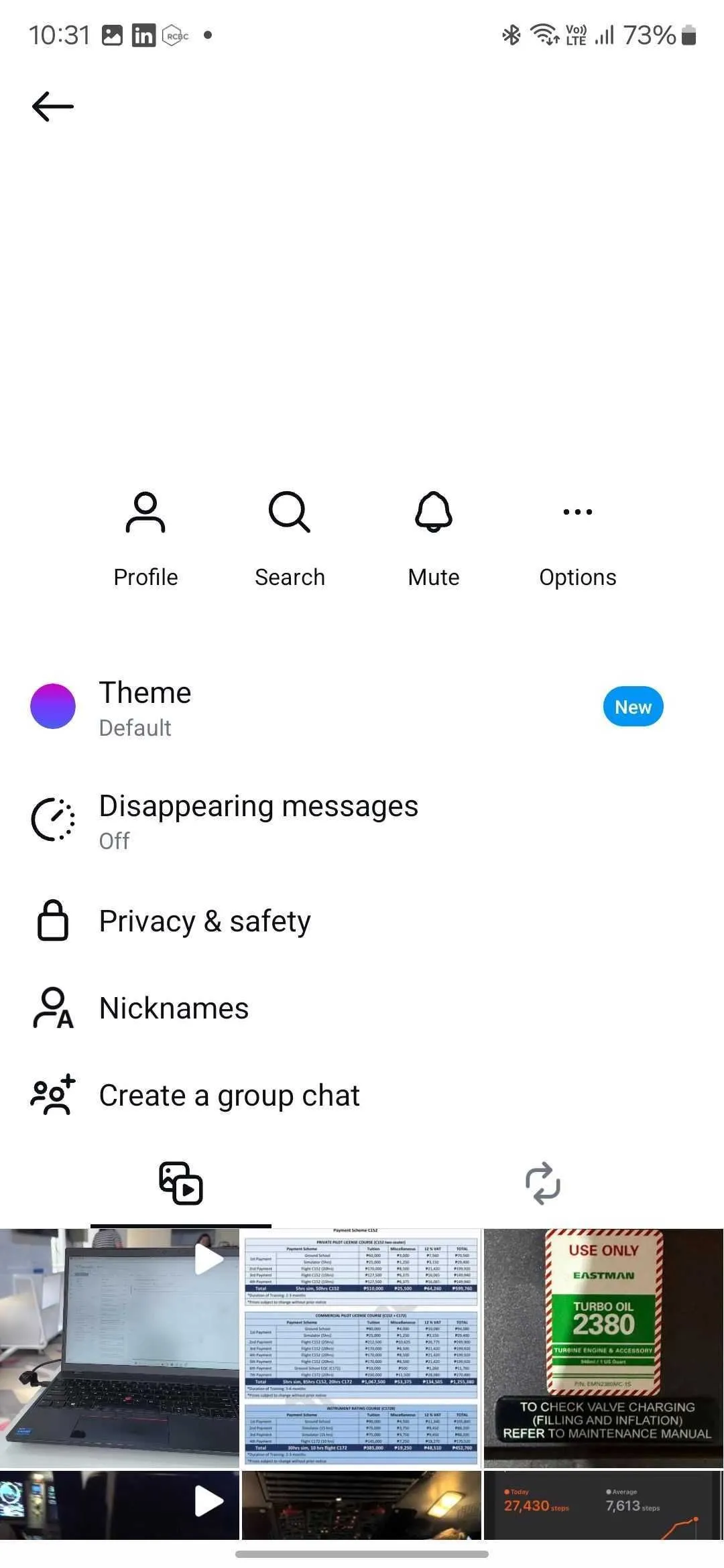 Cài đặt tin nhắn trực tiếp Instagram, hiển thị tùy chọn quyền riêng tư và bảo mật