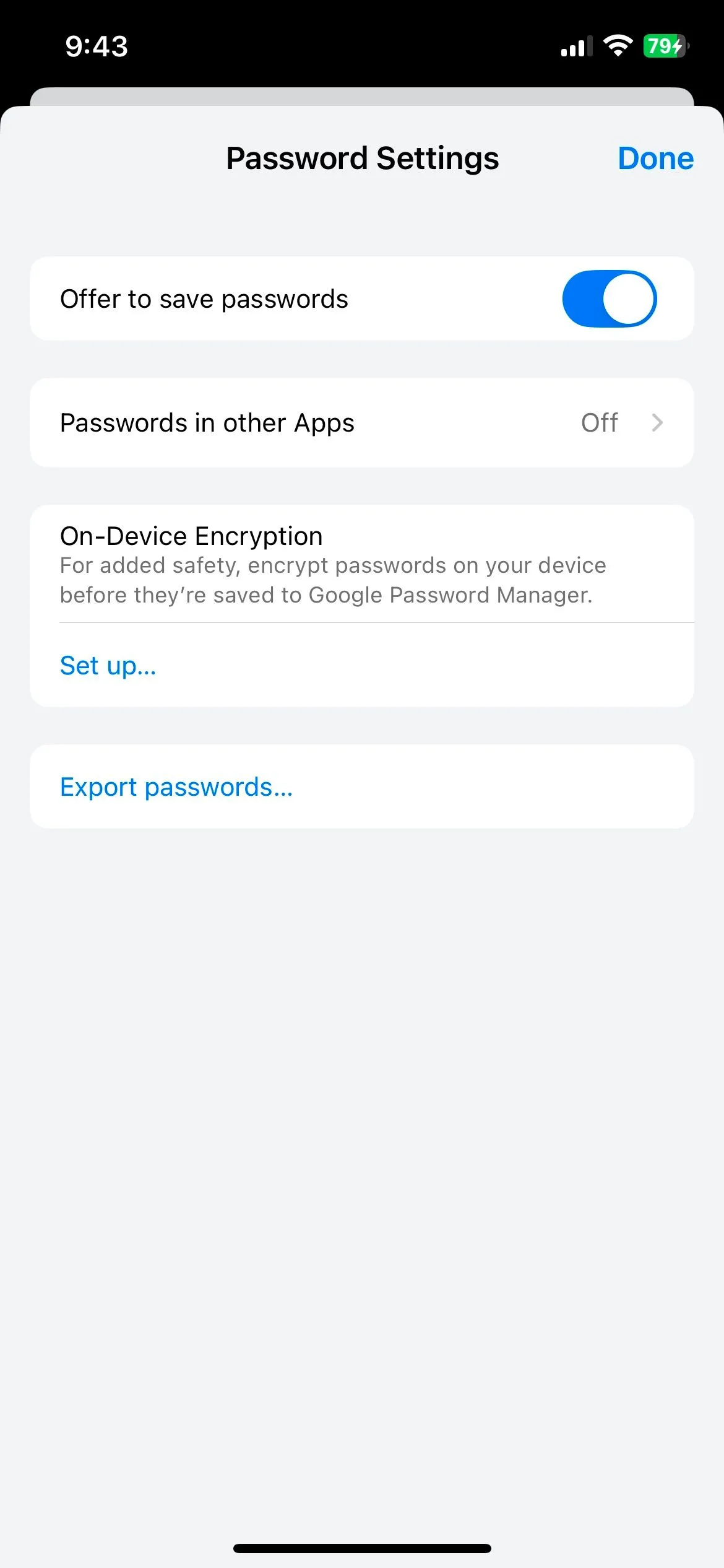 Cài đặt Trình quản lý mật khẩu của Chrome trên iPhone