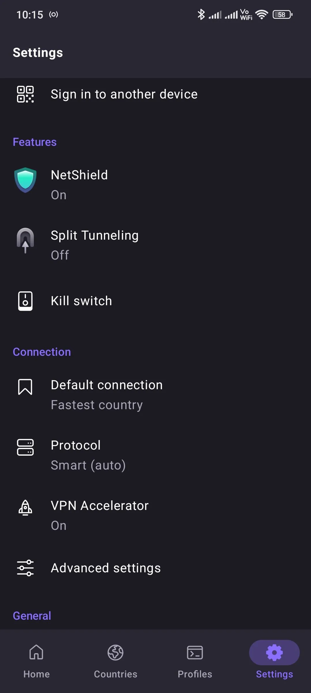 Cài đặt tùy chỉnh trong ứng dụng Proton VPN giúp người dùng tối ưu kết nối