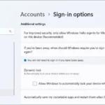 Cài đặt Tùy chọn Đăng nhập trong Windows 11 để kích hoạt Khóa Động