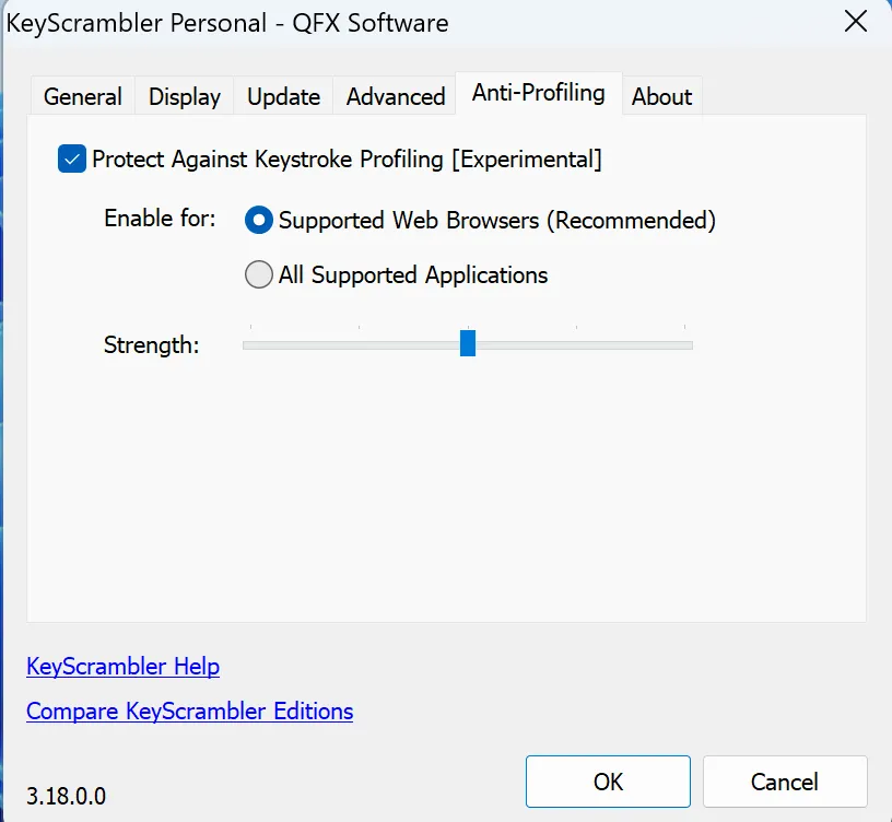 Cài đặt ứng dụng KeyScrambler, minh họa khả năng mã hóa dữ liệu gõ phím sâu trong hệ thống Windows.