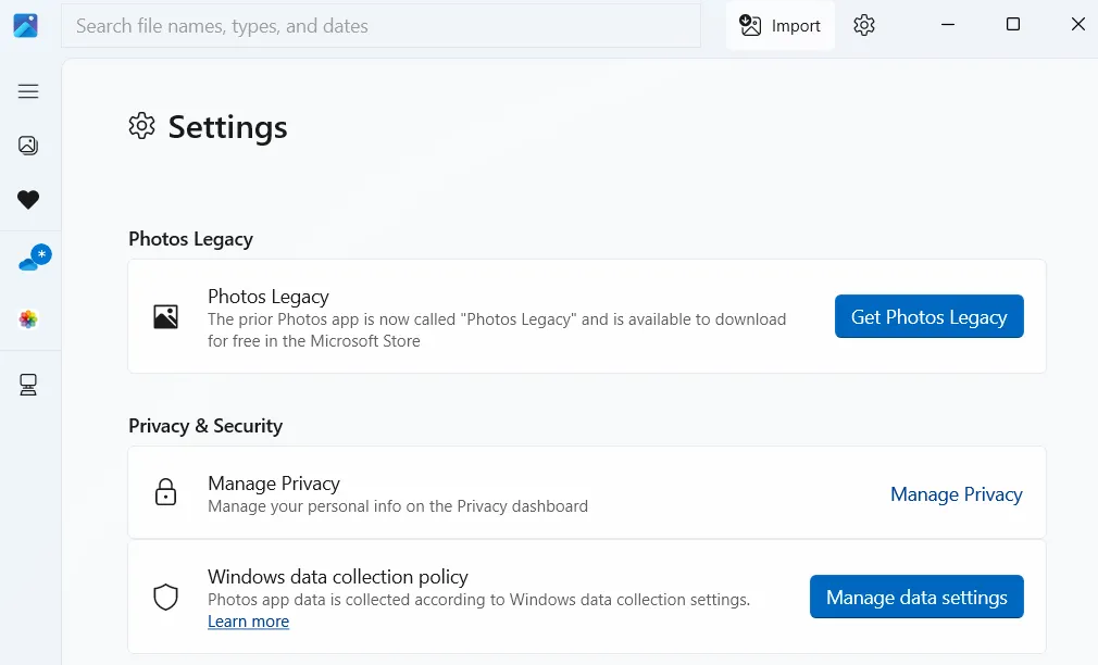 Cài đặt ứng dụng Photos trên Windows 11 để tải Photos Legacy