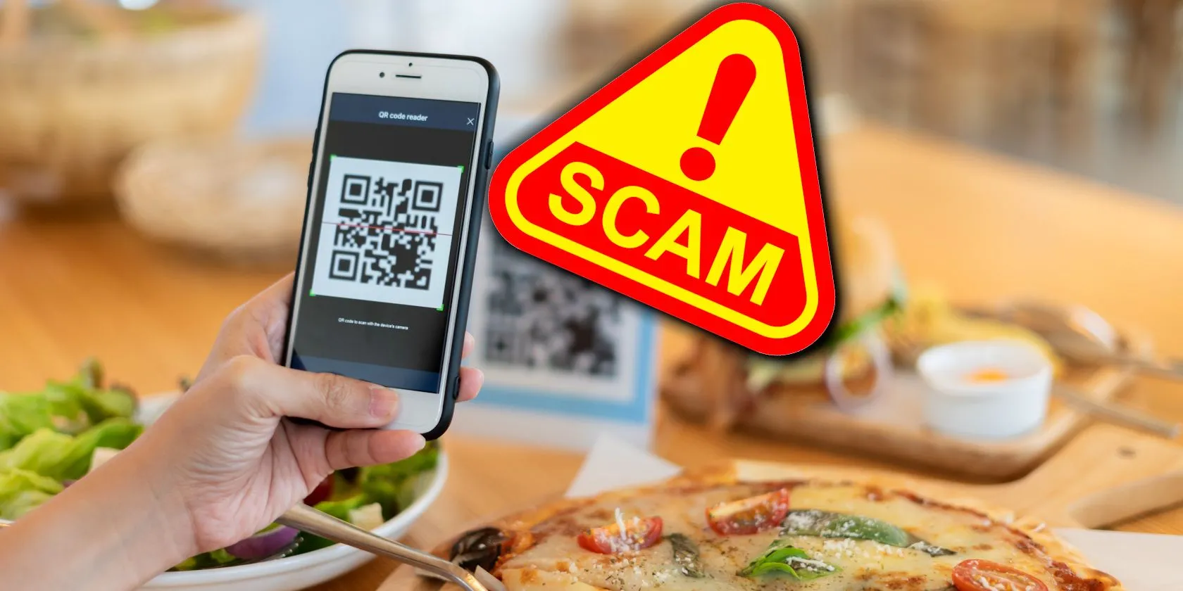 Cảnh báo lừa đảo QR code phishing trên màn hình điện thoại