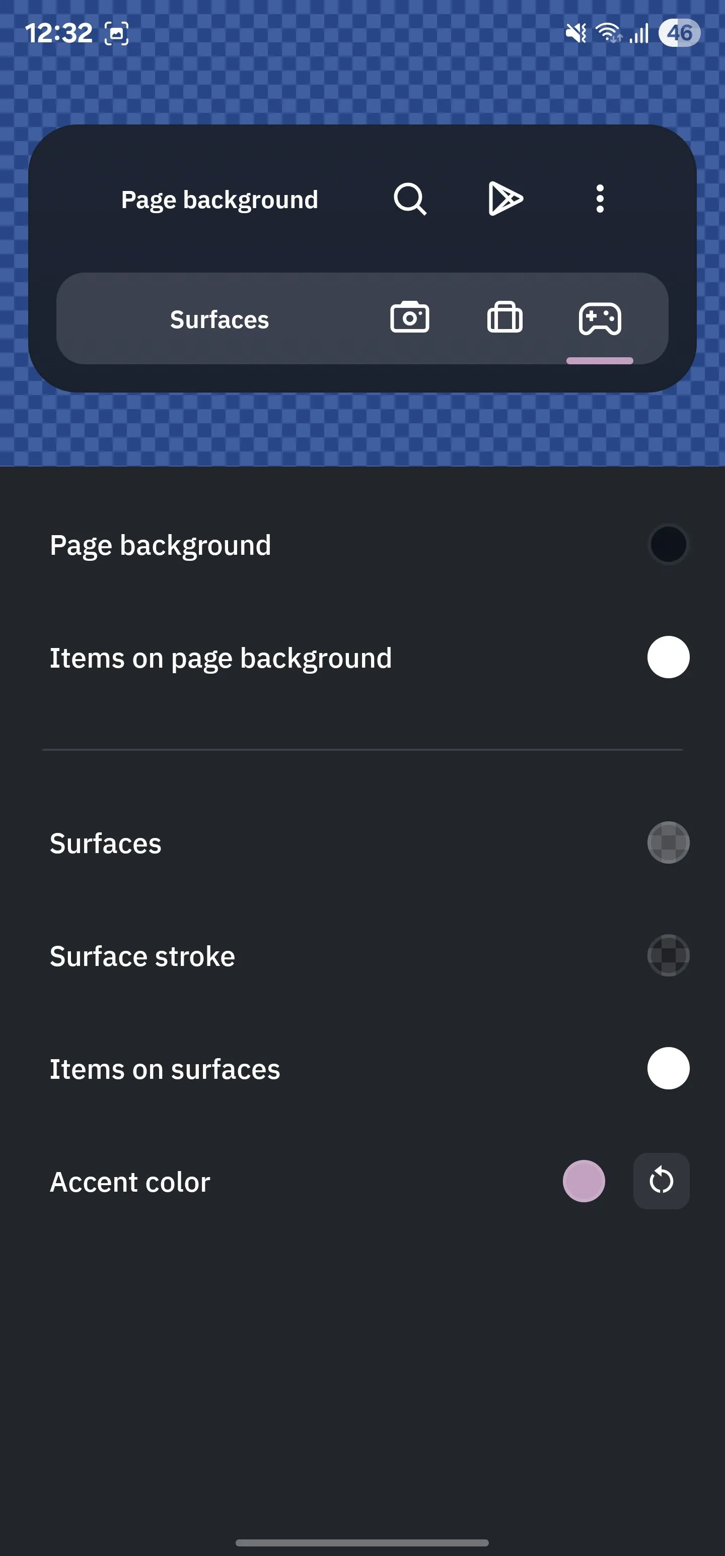 Cấu hình chủ đề môi trường (ambient theme) trong Smart Launcher, cho phép điều chỉnh màu sắc giao diện theo hình nền.