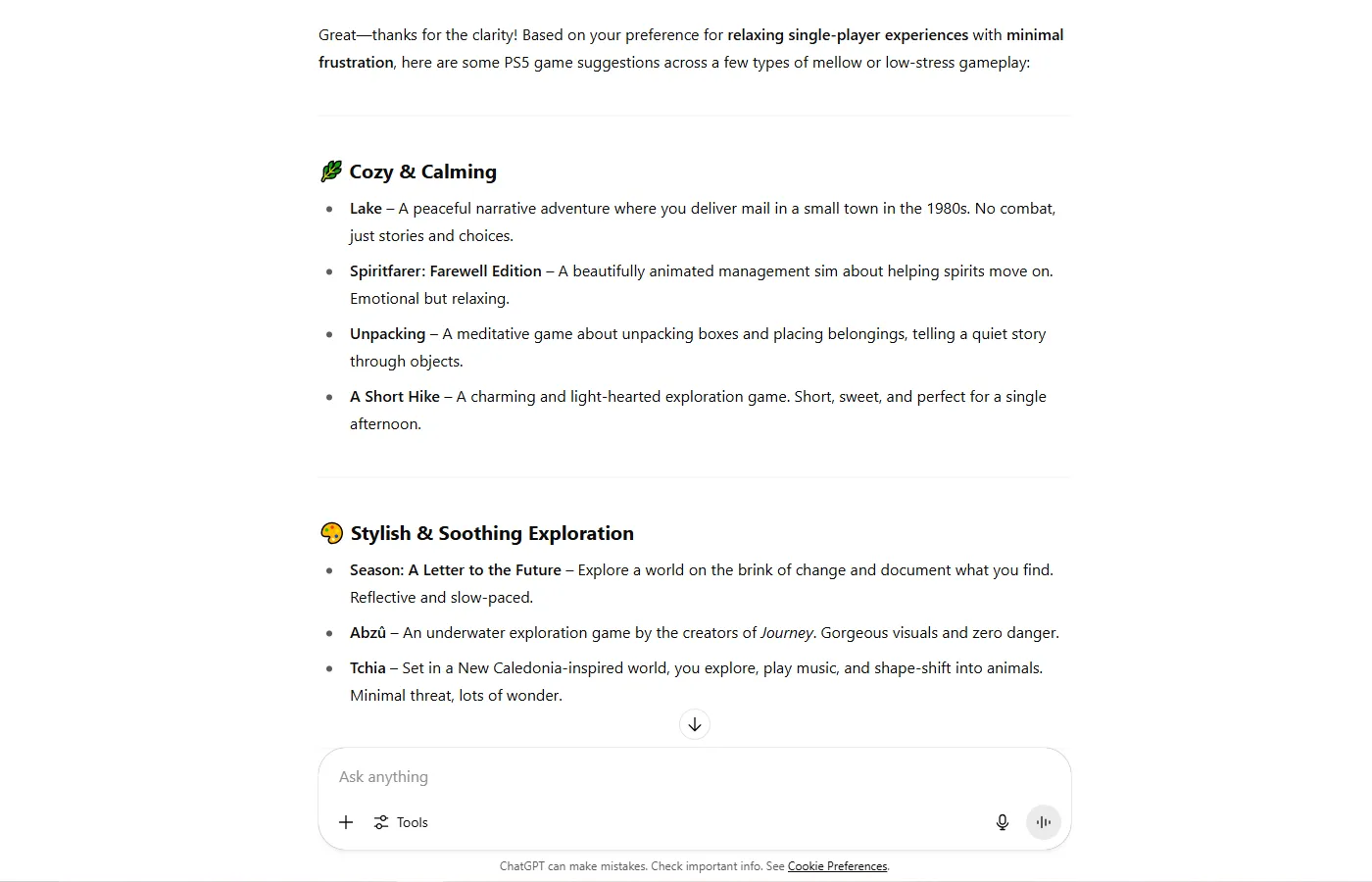 ChatGPT gợi ý các trò chơi hấp dẫn