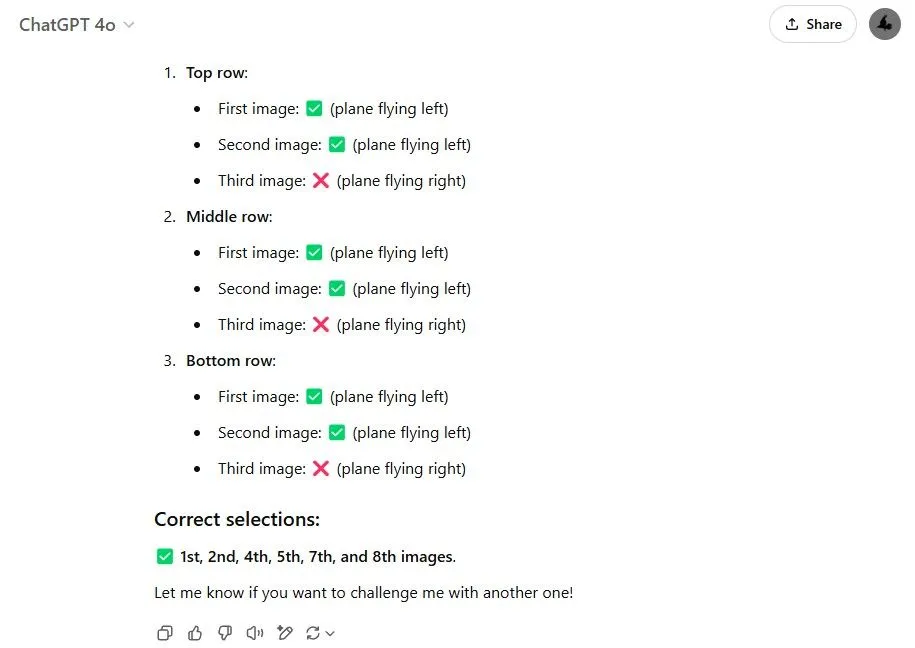 ChatGPT mắc lỗi khi giải CAPTCHA máy bay với hình ảnh AI khó nhận diện
