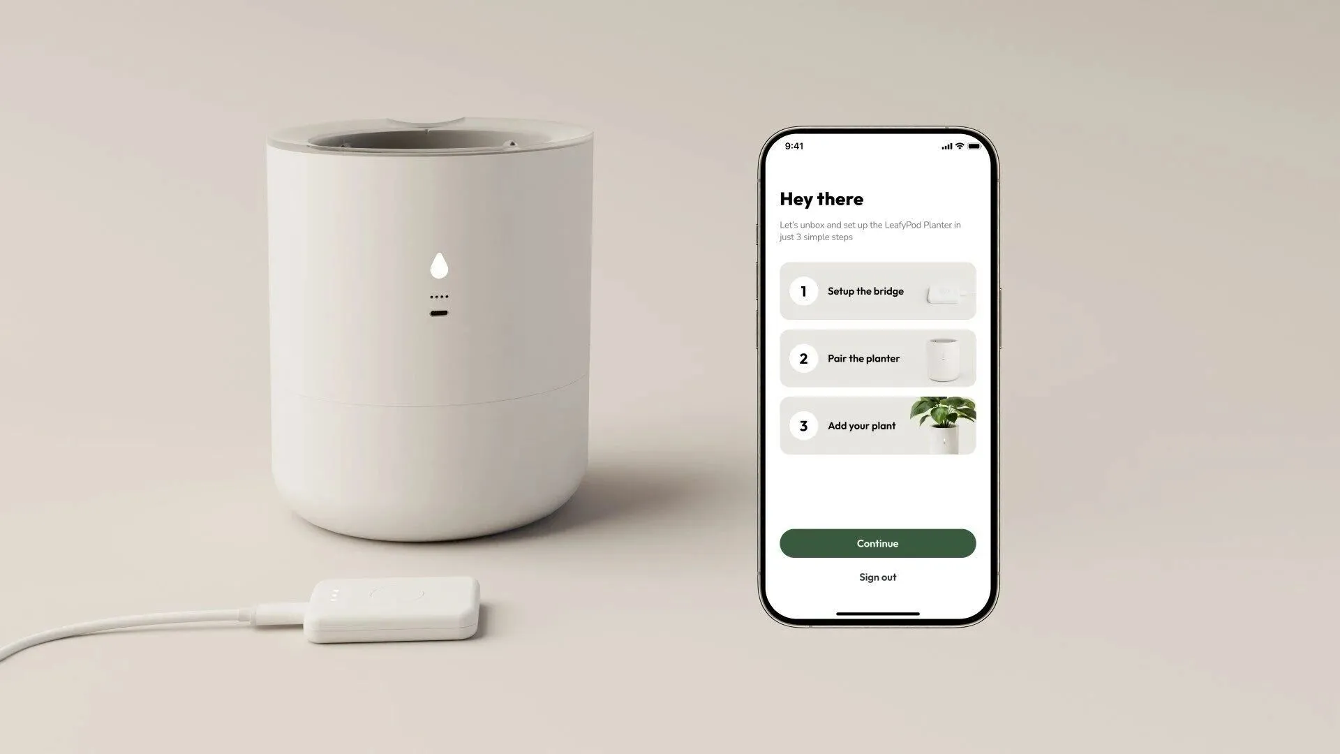 Chậu cây thông minh LeafyPod tích hợp ứng dụng điều khiển