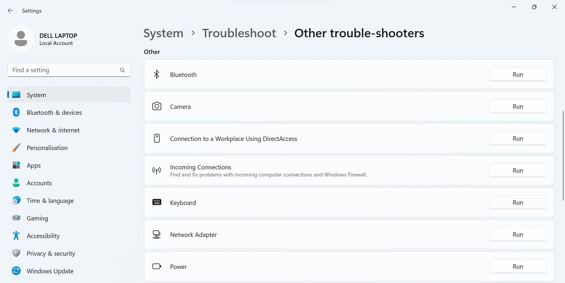 Chạy Keyboard Troubleshooter để khắc phục lỗi bàn phím