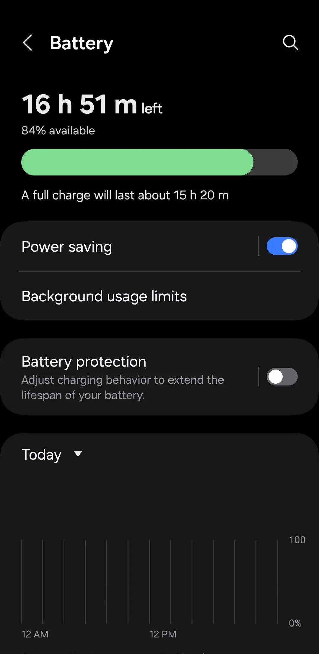 Chế độ tiết kiệm pin trong cài đặt pin Android