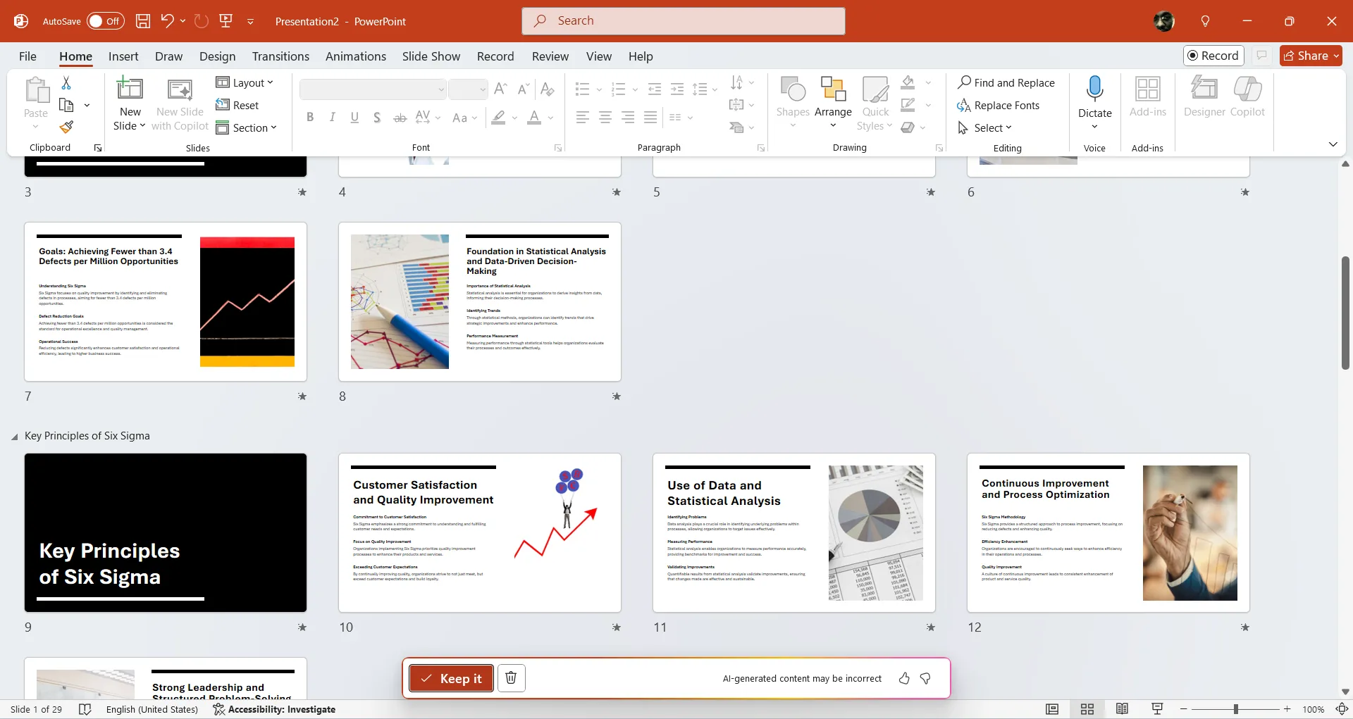Chèn các slide được tạo bởi Copilot vào bản thuyết trình PowerPoint hiện có.