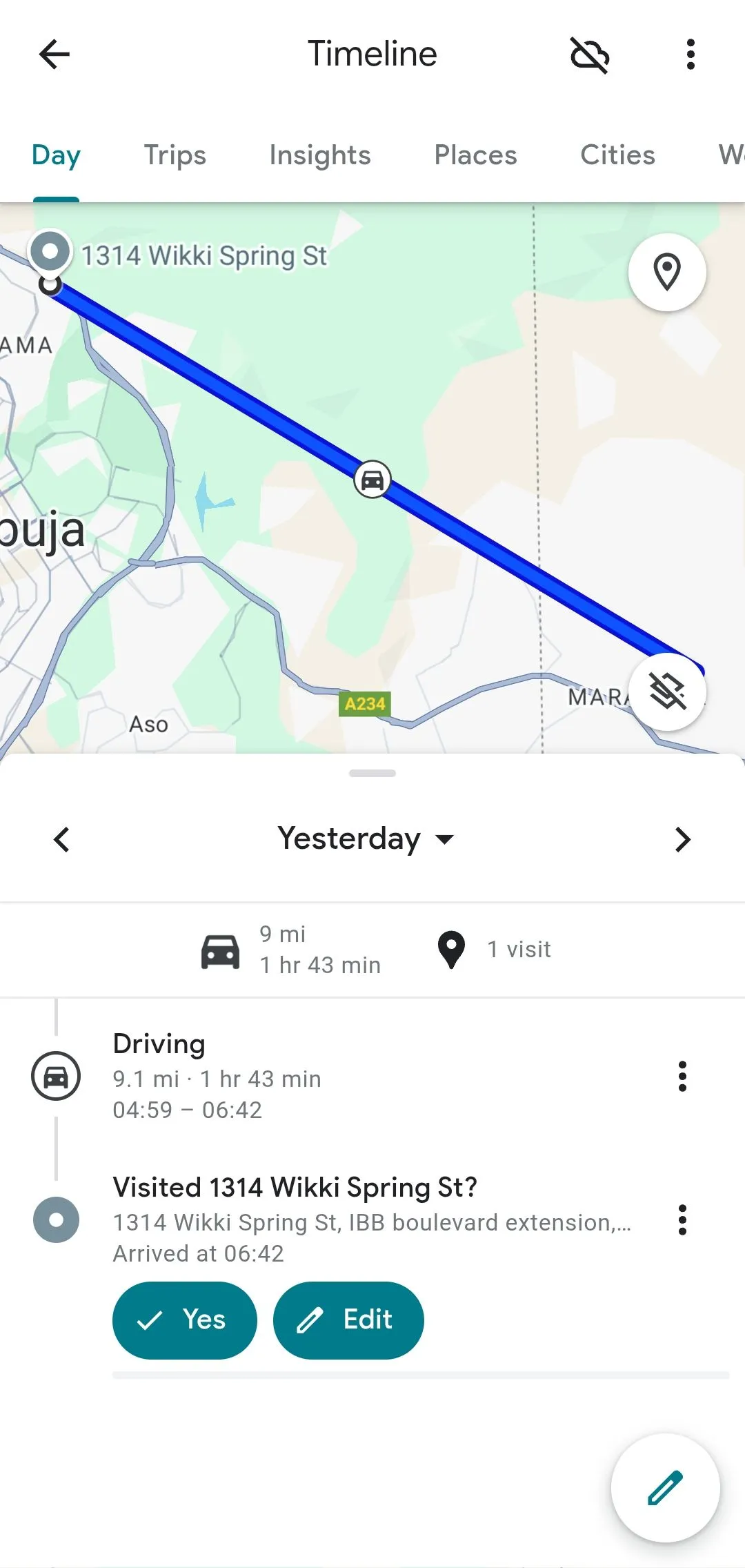 Chi tiết lịch sử di chuyển và loại hình phương tiện trên Dòng thời gian Google Maps