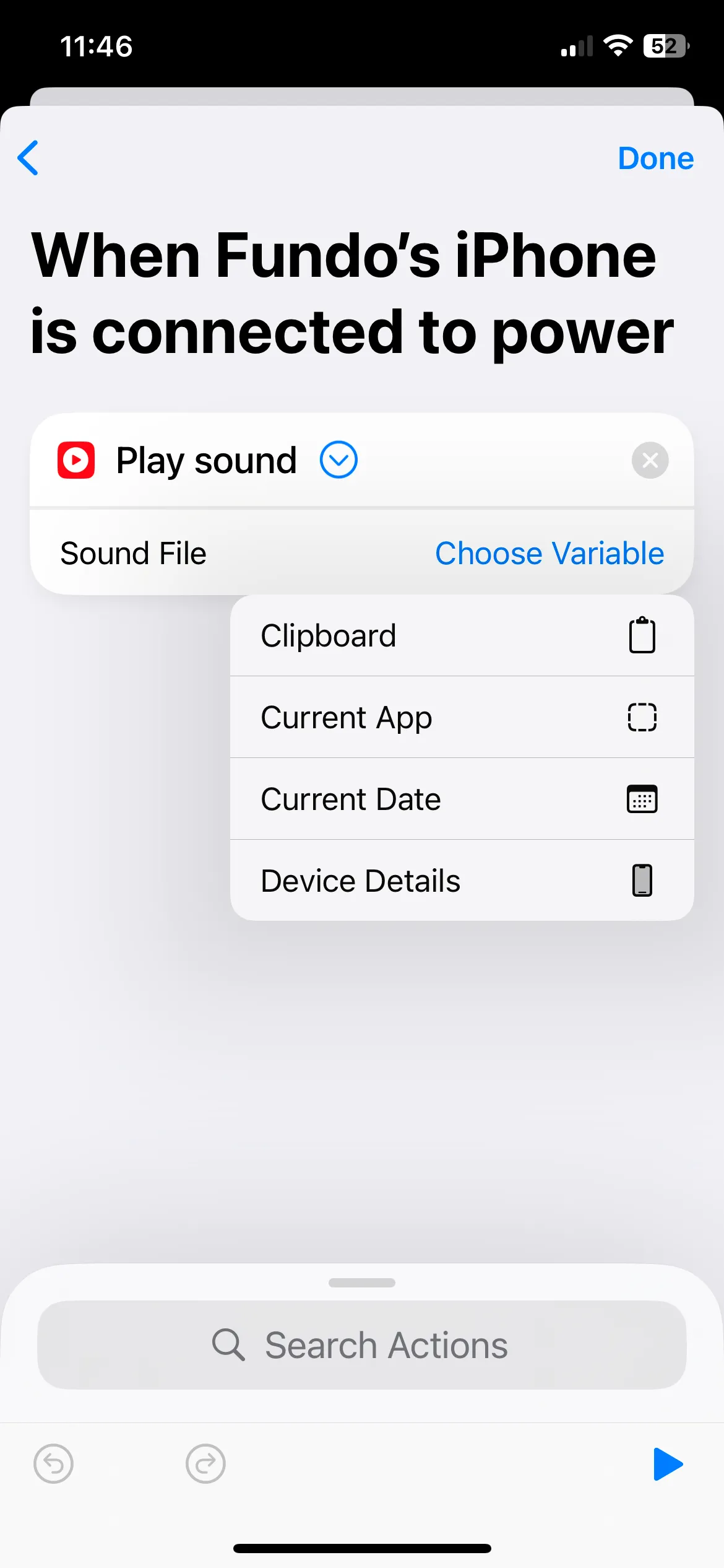 Chỉnh sửa hành động Play Sound trong ứng dụng Phím tắt trên iPhone