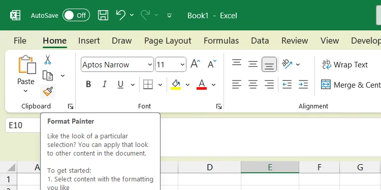 Chọn biểu tượng Format Painter (Cọ Định Dạng) trong Excel để sao chép định dạng ô.